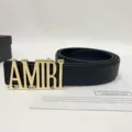 Letter gold buckle plain strap