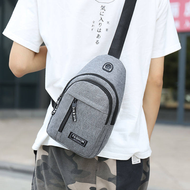 In Stock Men's Chest Bag Waist Bag Crossbody Bag Can Put Earphones Multi-functional Travel Shoulder Bag Casual Business Bag