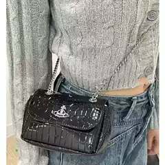 Empress Saturn Crocodile Pattern Mini Chain Crossbody Small Square Bag 2025 New Niche Design Shoulder Handbag
