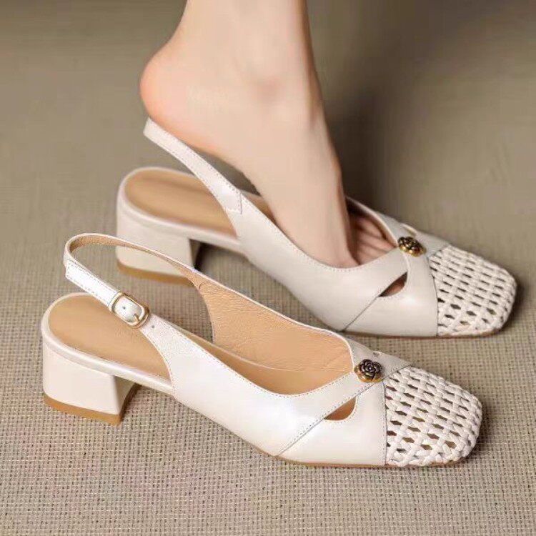 women's square toe sandals for external wear foreign trade cross-border Baotou sandals