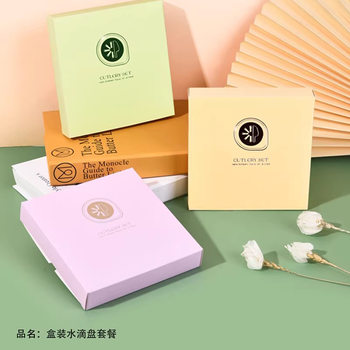 Water drop plate cake knife and fork suit disposable plastic tray wave fork knife and fork plate tableware suit wholesale