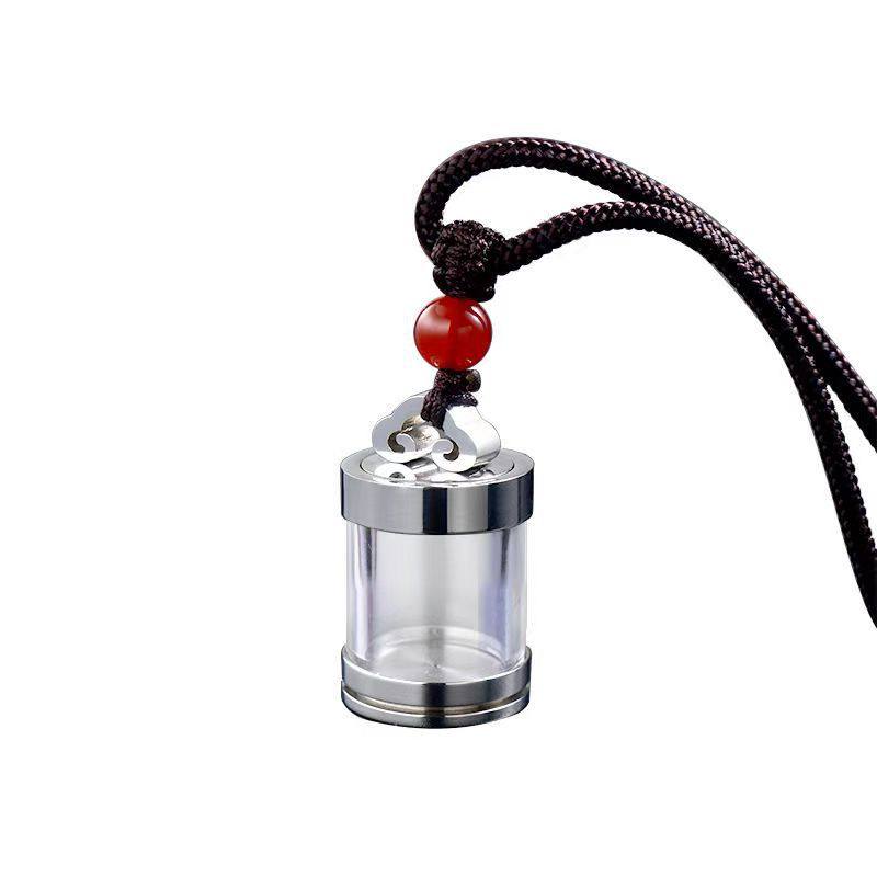Titanium Steel Hollow Wukong Bottle Transparent Pendant Waterproof Necklace That Can Be Opened to Hold Cinnabar Waterproof Necklace Gawu Box