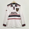 98-99 white manchester united away long sleeve