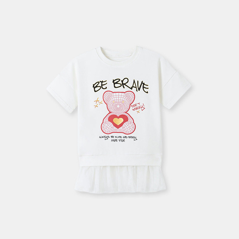 New Girls' Summer Hoodie Dress from Factory, Cartoon Dress Wholesale