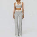 3129 bra + 3129-2 wide-leg bell-bottom pants - pottery gray