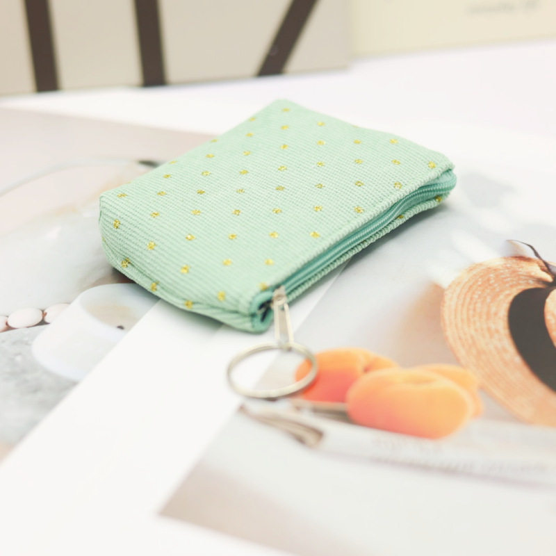 New Corduroy Portable Coin Purse Coin Bag Jewelry Storage Key Ring Small Wallet Female Student Small Gift