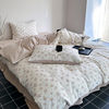 Small fresh floral cotton double-layer yarn four-piece set Korean lace gentle wind cotton quilt bedding soft