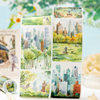 Free Moment Washi Tape Long Loop Tape Literary Hand-Painted Watercolor Street Flower Wall Garden Handbook Collage Paper