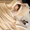 Foreign Trade New Jacquard Cotton Fleece Blanket Thickened Warm Lamb Fleece Blanket Class A Double-layer Office Nap Blanket