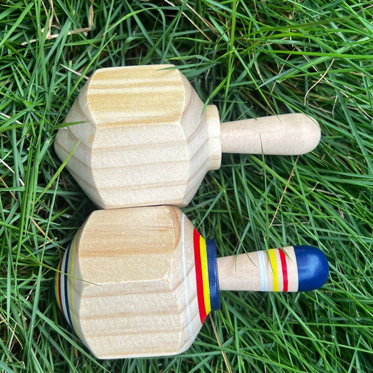 Factory Direct Sales Amazon Cross-Border Wooden Spinning Top Tomatodo Accepts Custom Text Wooden Spinning Top Toy Educational