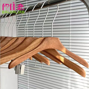 Walnut Color Solid Wood Clothes Hanger, Traceless Clothes Drying Rack, Clothes Hanging, Internet Celebrity Clothing Store Pants Rack, Household Adult Clothes Support Wholesale