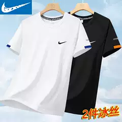 Drop Shipping Brand Ice Silk Quick-drying t-shirt Men's Summer New Ice Silk Breathable top Running Fitness Loose Sports