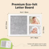 Amazon New felt letter message board with wooden baby growth commemorative album Baby growth photo frame