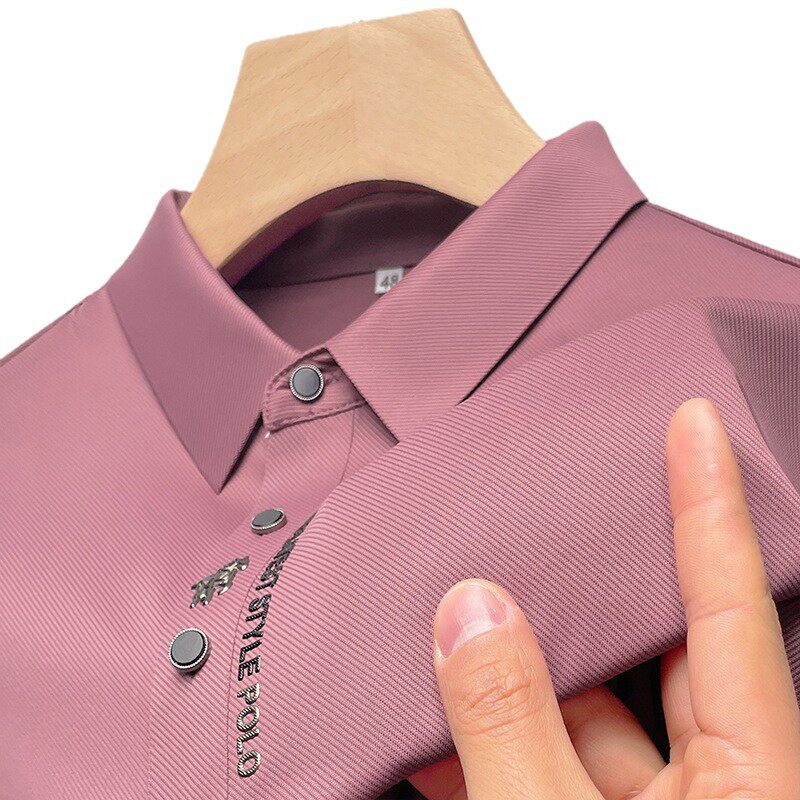 2025夏季新款男士跨境欧版翻领无痕透气时尚潮流短袖T恤POLO衫