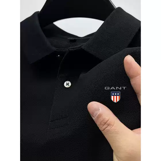 Versatile Cross-Border Foreign Trade Polo Shirt with Turn-Down Collar, Summer Pique Cotton Short-Sleeve Polo Shirt with Print, Direct Supply from Source Factory