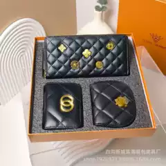 2025 New Three-Piece Gift Box Set Wallet Clutch Bag Accordion Card Holder Exquisite Card Holder Women's Wallet