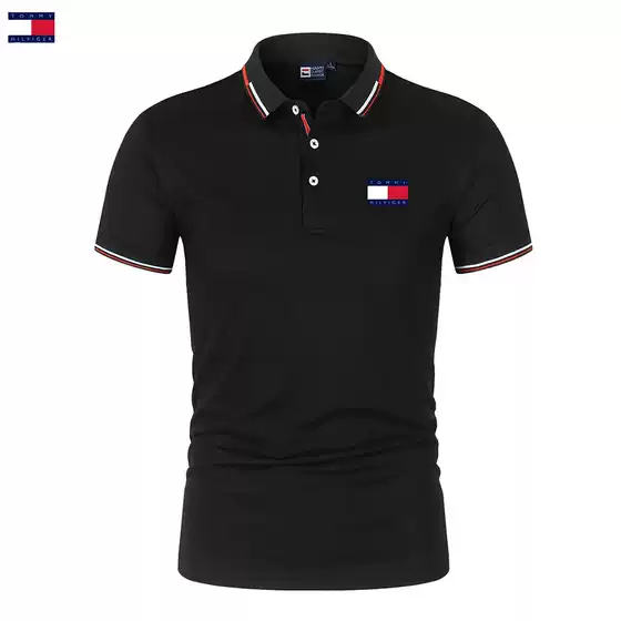 Cross-border summer men's short-sleeved T-shirt fashion lapel polo shirt short-sleeved sports casual polo shirt in stock