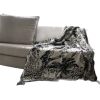 Chinese-Style Retro Ink Painting Floral and Bird Knitted Blanket Sofa Blanket Throw Blanket Bed Blanket Splash-Ink Decorative Air-Conditioning Blanket Nap Blanket Fleece Blanket