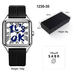 Carty Foreign Trade Men's Watch Stainless Steel Square Quartz Watch Factory Wholesale Waterproof Business Men's Watch