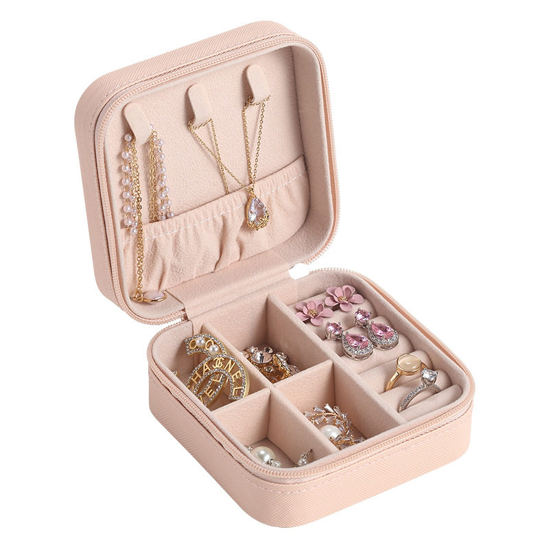 Cross-Border Direct Supply Simple Ins Jewelry Storage Box Travel Portable Storage Earrings Necklace Ring Jewelry Box