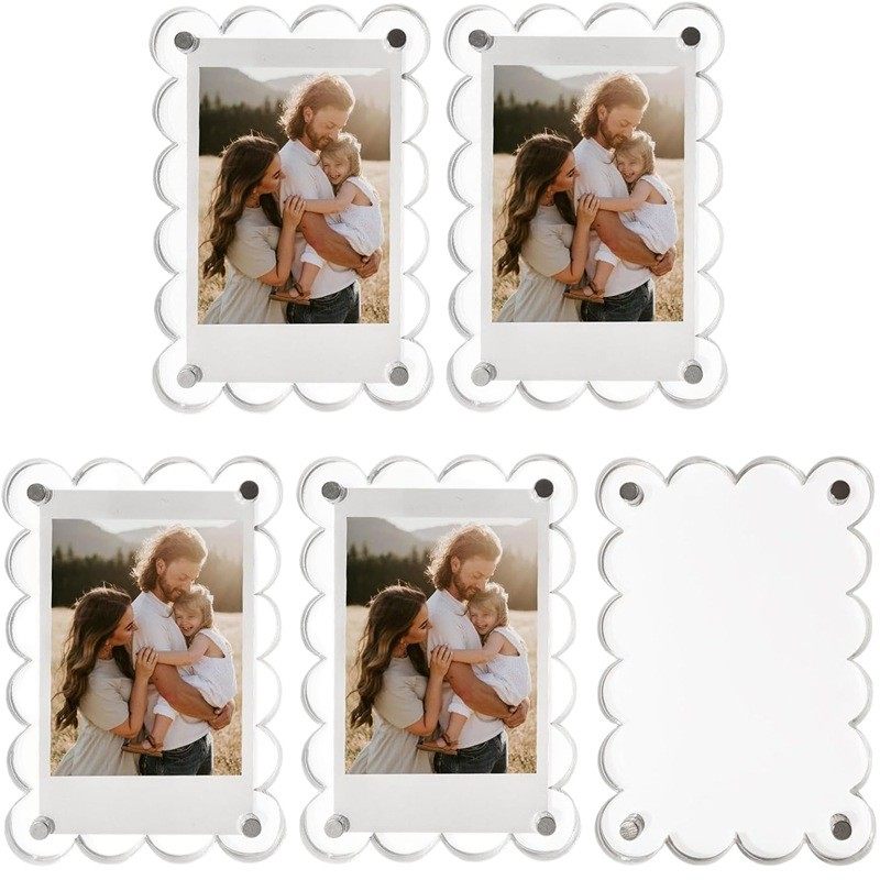 Cross-Border Double-Sided Magnetic Acrylic Photo Frame Transparent Wavy Photo Frame Home Acrylic Photo Frame Manufacturer Wholesale