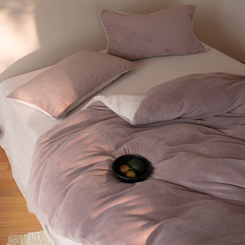 High-End Class a 260g Fully Matte Thickeneded Milk Velvet Four-Piece Coral Velvet Bed Bed Sheets Quilt Cover Warm Winter Bedding