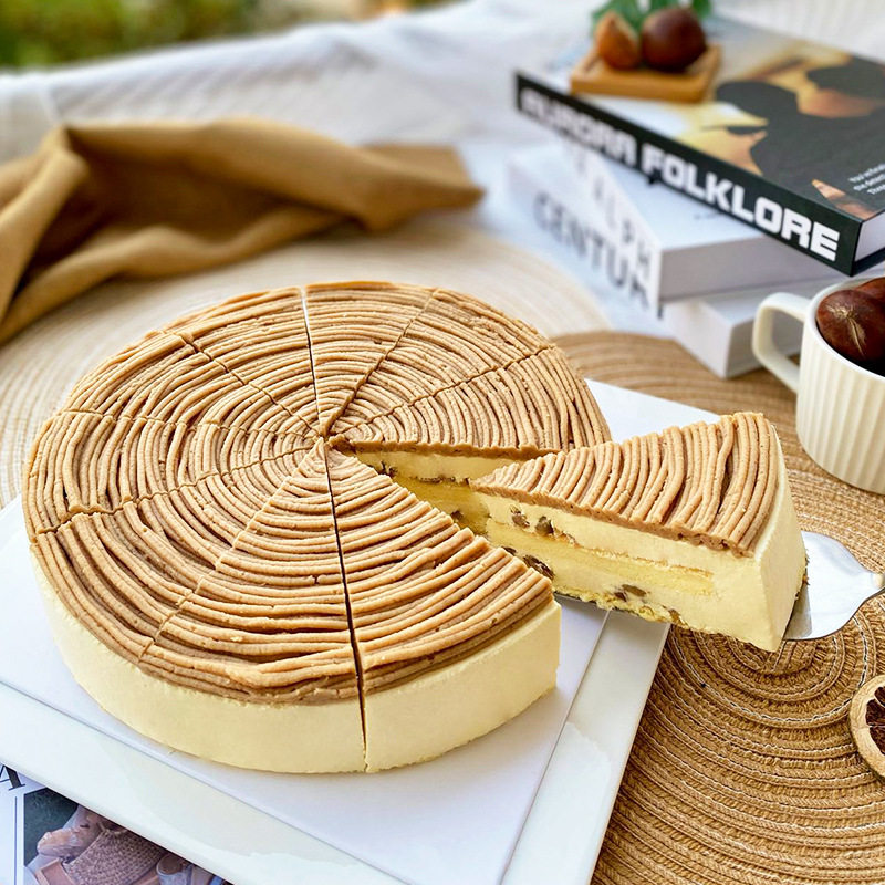 Yimi Ting Chestnut Mousse Cake Sliced Frozen Cake Mousse Cake Coffee Shop Western Dessert Can Be Wholesale