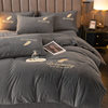 Winter Warm Crystal Velvet Four-Piece Set Milk Velvet Coral Velvet Quilt Cover Single Piece Double-Sided Fleece-Lined 1.8m Bedding