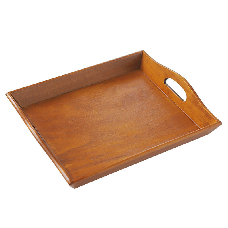 Zakka Retro Wooden Tray Wooden Restaurant Serving Tray Restaurant Food Fruit Tray Portable Storage Tray