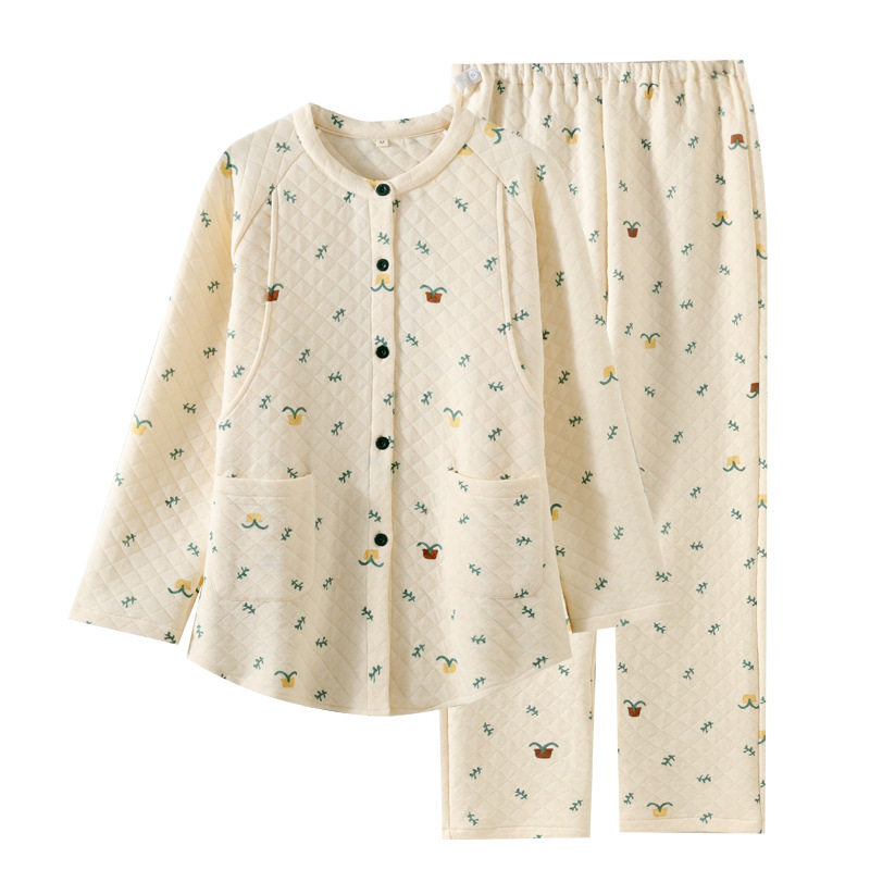 Air Cotton Monthly Clothing Autumn and Winter Pure Cotton October Postpartum Lactation Pajamas for Pregnant Women Autumn and Winter plus size Pregnancy