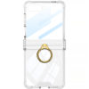 Cross-Border Applicable Samsung Zflip7 Transparent Airbag Mobile Phone Case Foldableing Zflip6 Ring Buckle with Film Protective Cover