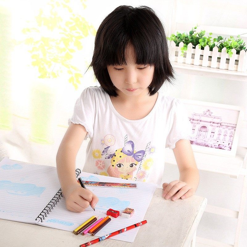 10-Piece Suction Card Stationery Learning Set Student Stationery Gift Colored Pencil Sharpener Drawing Colored Pencils