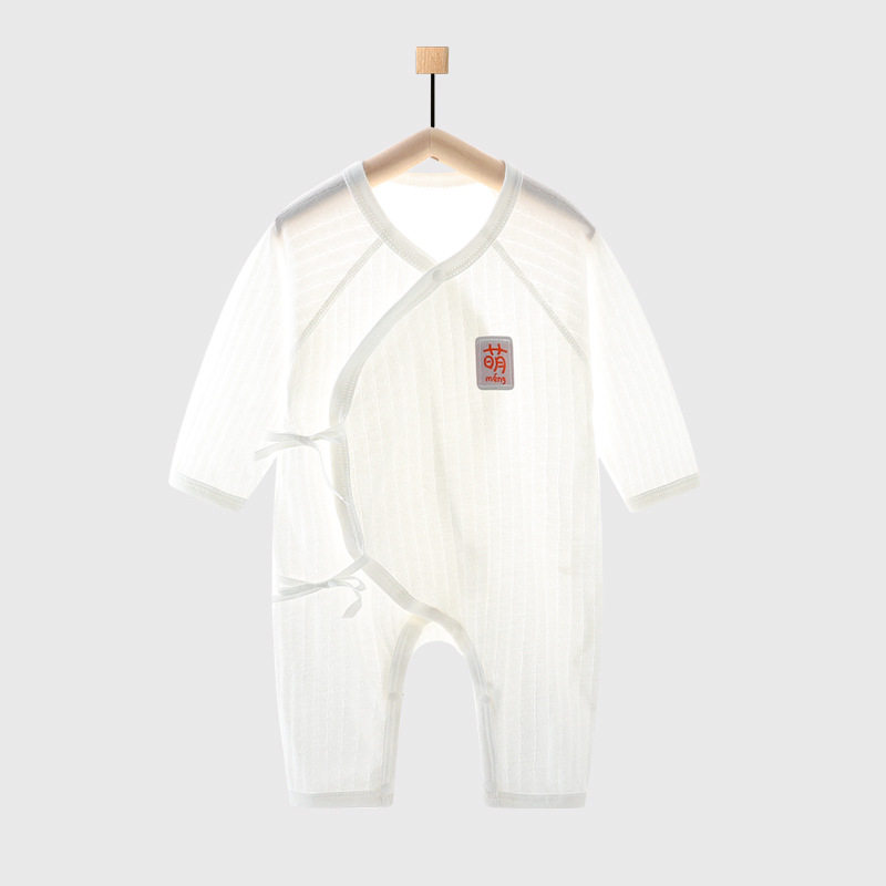 Baby Siaman Clothes for Boys and Girls Baby Thin Summer Newborn Children's Long-sleeved Pure Cotton Harper Air Conditioning Pajamas Summer Clothes