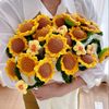 Finished Sunflower Bouquet Blanket Pastoral Blanket Handmade Woven Blossom Flower Blanket Rose Bouquet Blanket Wholesale Blanket