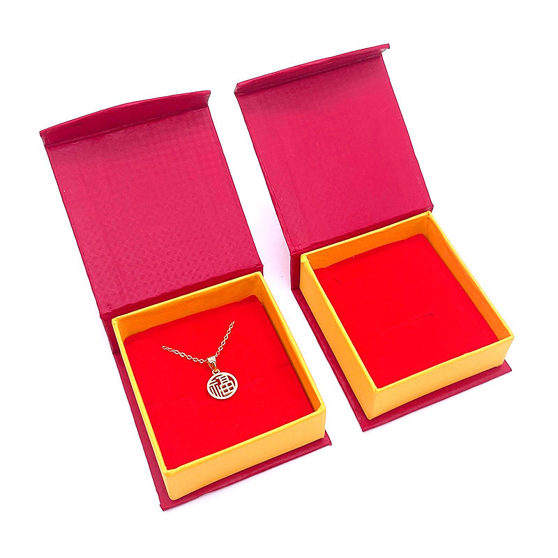 Bamboo-woven pendant box jewelry packaging box pendant box printing ear studs paper box jewelry Jade storage earrings box