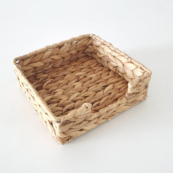 Amazon Straw Woven Storage Basket Water Gourd Straw Woven Napkin Box Desktop Miscellaneous Storage Basket Square Storage Basket