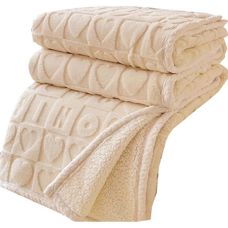 Lamb Fleece Blanket Winter Thickened Air-Conditioned Blanket Office Nap Blanket Coral Velvet Sofa Blanket Bed