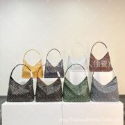 Cotton and Linen Goyard Hobo Bag, Underarm Bag, Zipper Dog-Tooth Bag, Single Shoulder Tote Bag, Shopping Bag, Vintage Bag