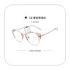 Wholesale 35468 ultra light fashion titanium glue combined with cat's eye big frame glasses super elastic temple IP plating multicolor