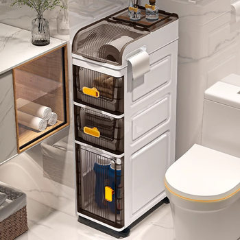 Bedside Table Trolley Storage Rack Bedroom Ultra-Narrow Gap Storage Cabinet Mobile Storage Cabinet Drawer-Type Gap Bedside Cabinet