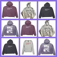 Wholesale Foreign Trade Erd Melancholic Rich Kid Letter Slogan Portrait Washed Vintage High Street Loose Hooded Sweatshirt Trendy