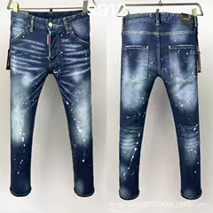 9912 Quadratic High Street Trendy Brand Jeans American Cross-border Men's Straight Jeans European Station Jeans
