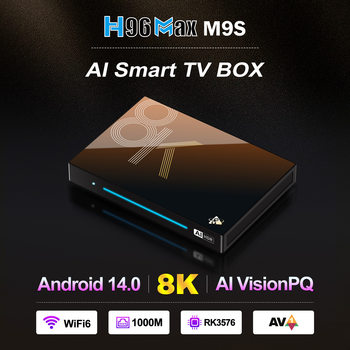 H96 Max M9S Set-Top Box Rk3576 8K Hd Ai Tv Box Android 14 Wifi6+Bt Cross-Border
