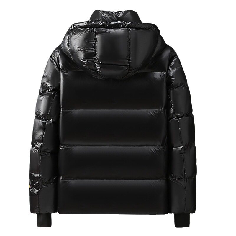 黑金短款连帽羽绒服男女同款加厚保暖男士情侣外套冬季户外面包服