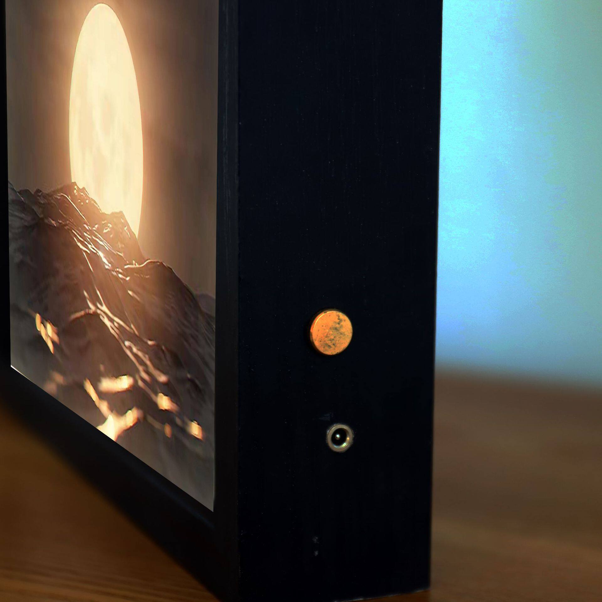 Spot Light Painting Photo Frame with Light Home Gift Valentine's Day Moonlight Painting Night Light Decoration Wooden Table Photo Album