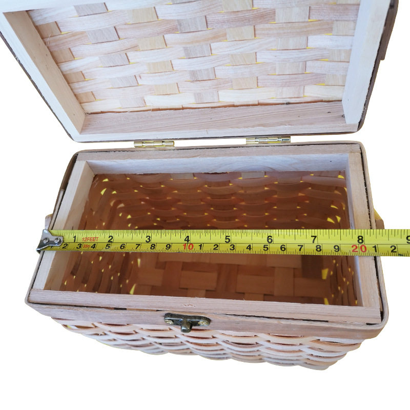 In stock pastoral style woven basket Rattan woven tea basket zongzi basket storage basket rattan primary color handle basket rattan basket wholesale