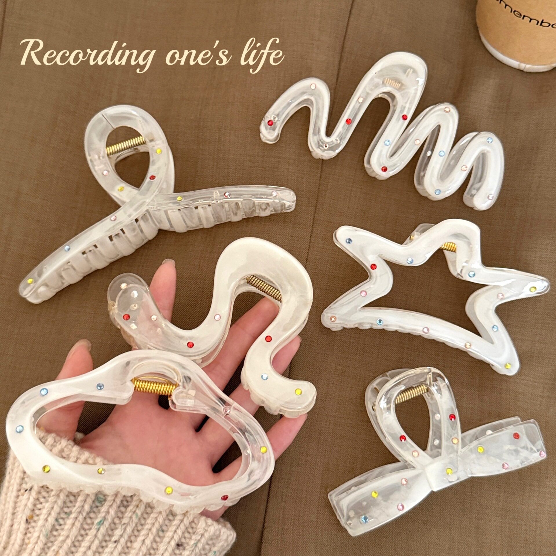 High-looking color diamond star bow clip hairpin for girls o...