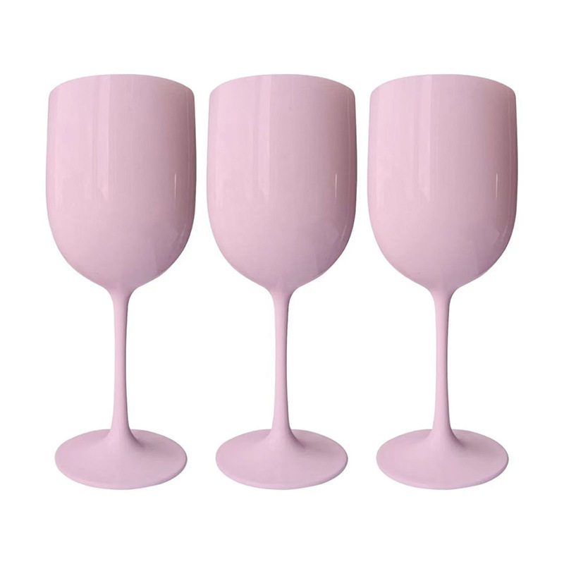 Pp Plastic Wine Glass White Champagne Glass 480ml Single Handle Goblet Plastic Cup Color-Changing Wine Glass