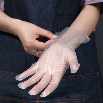 Japan Komeki.728. Color Boxed Removable Catering Gloves Food Grade Cpe Thickeneded Disposable Gloves