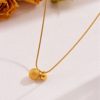 New Style Simple Frosted Ball Small Gold Ball Titanium Steel Necklace Women's Niche Design Sense Clavicle Chain Without Fading Fashion Accessories